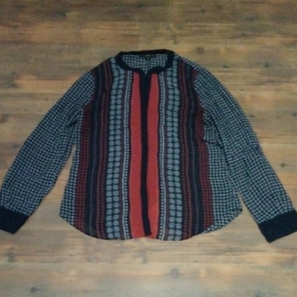 Sanctuary Navy, Red and White Patterned Blouse
